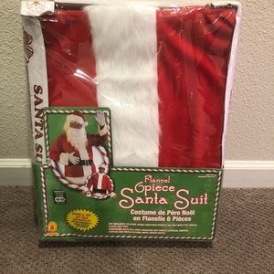 Bright Multi-color Flannel Santa Suit With Gloves